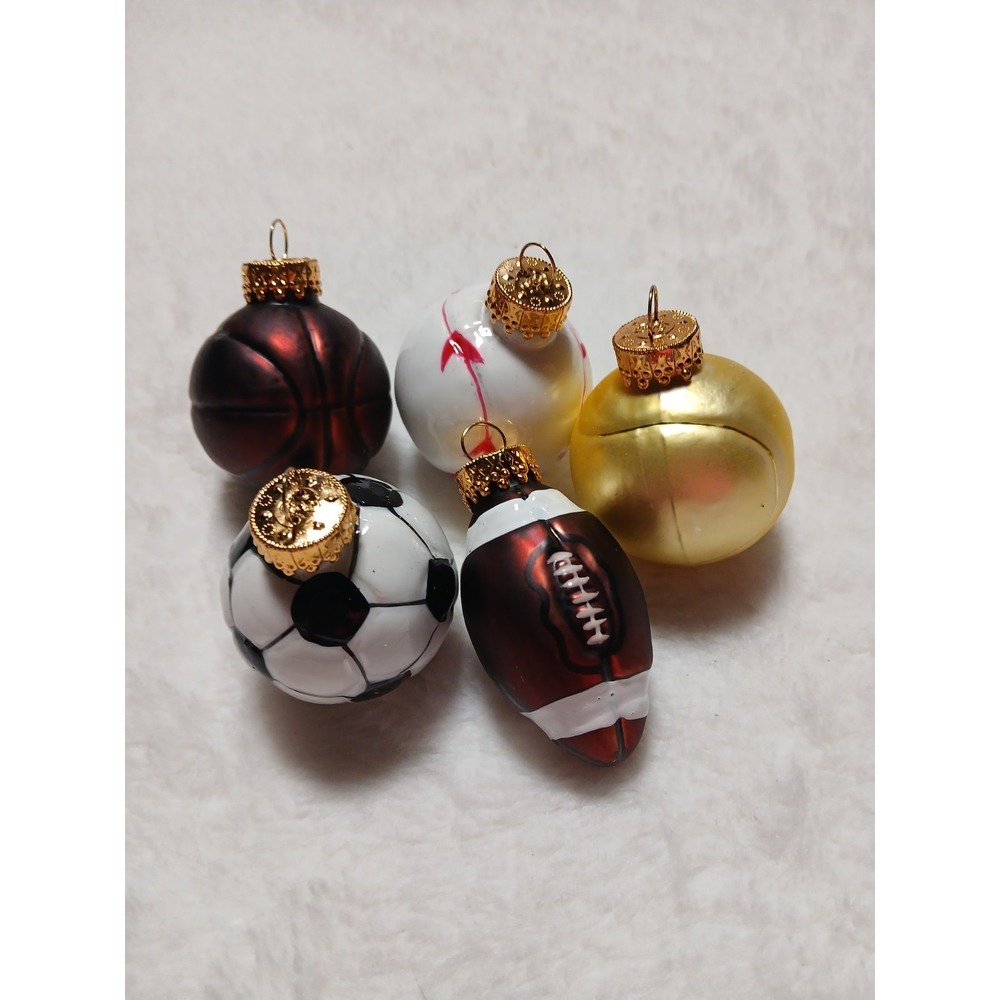 G&D Sports Balls Tennis Gold Soccer Baseball Ornament Christmas + Football‎ LOT